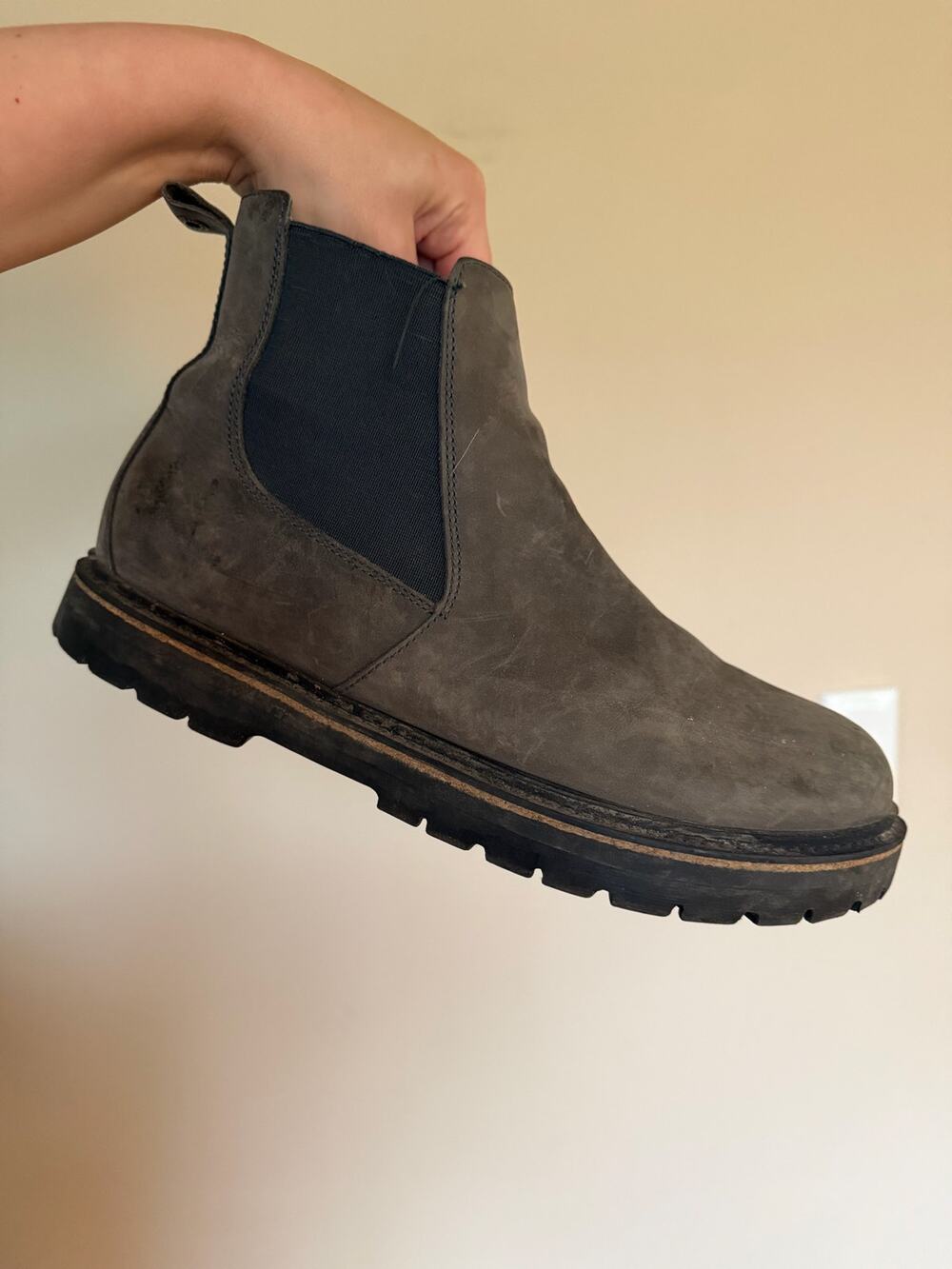 Birkenstock graphite nubuck size 43/ 10 mens chelsea boots